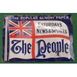 'The People' newspaper enamel sign. 92x61 cms.