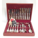 Boxed canteen of silver plated cutlery.