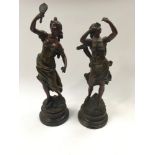 Pair of French spelter figures.