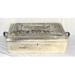 Oriental carved jewellery box with a fitted interior
