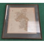 Buckingshire County framed map 69x62cm.