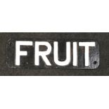 Cast Iron vintage Fruit sign.