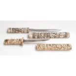 Pair of Japanese Ivory handled daggers.