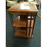 Mahogany revolving bookcase.