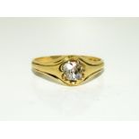 18ct 1cwt Diamond Old Cut Stone ring, 5.1grams, Size Y.