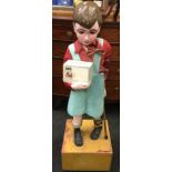 A vintage charity money box depicting a disabled boy.