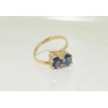 A Sri Lankan sapphire ring, 9ct, Size P.5.