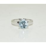 A 9ct white gold and Topaz ring, Size N