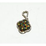 A 9ct gold precious stone pendant.