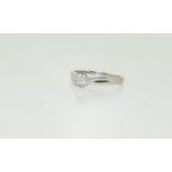A 9ct white gold ladies diamond solitaire approx.0.25ct, Size J.