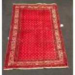 Arak rug red and cream repetitive design 200 x 125cm