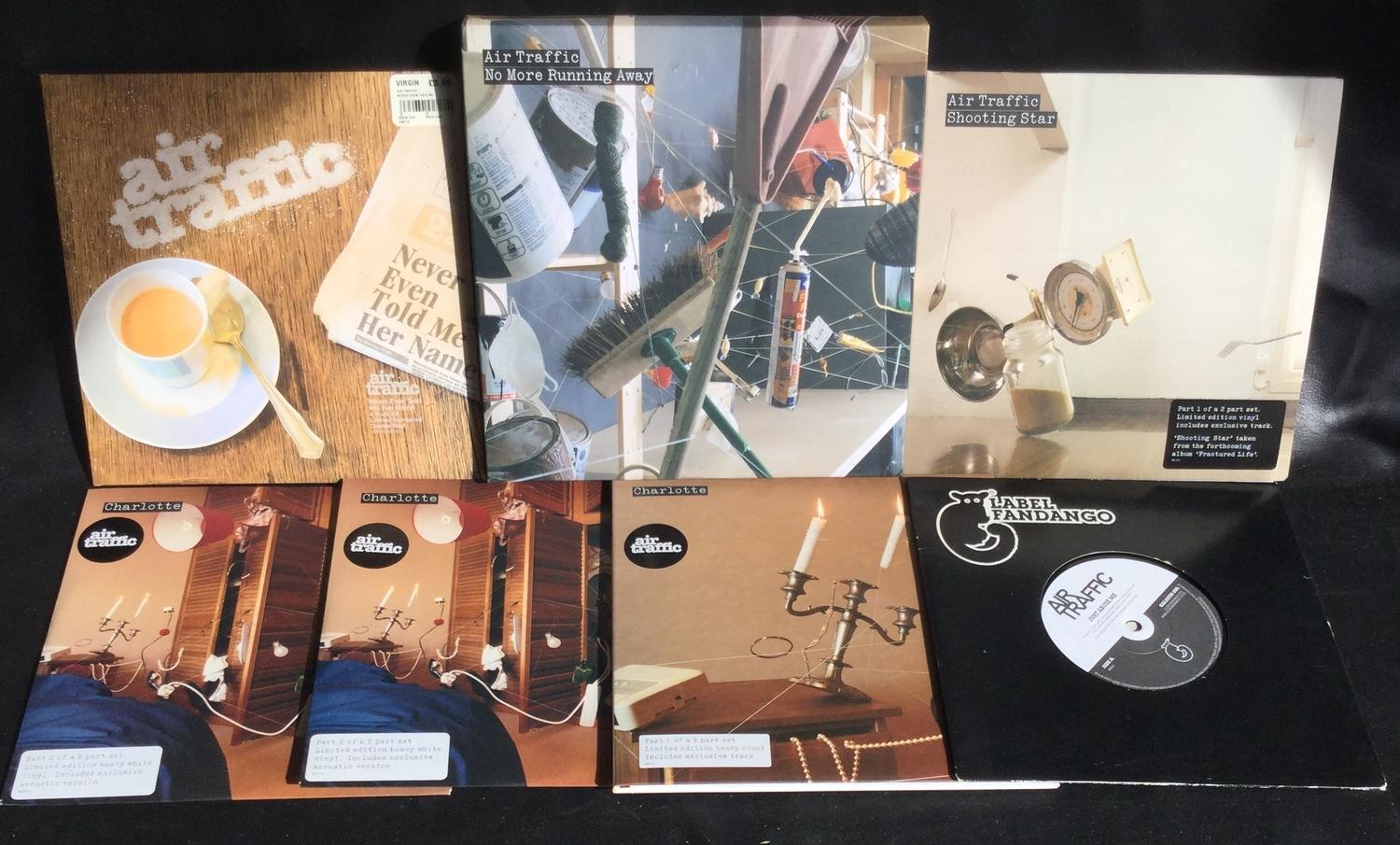 AIR TRAFFIC VINYL 7" SINGLES. This lot includes box set 'No More Running Away' - Parts 1 & 2 of '