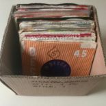 BOX OF 50 VINYL 45'S FROM THE 1960'S. A collection of interesting 7" to include - Heinz - George