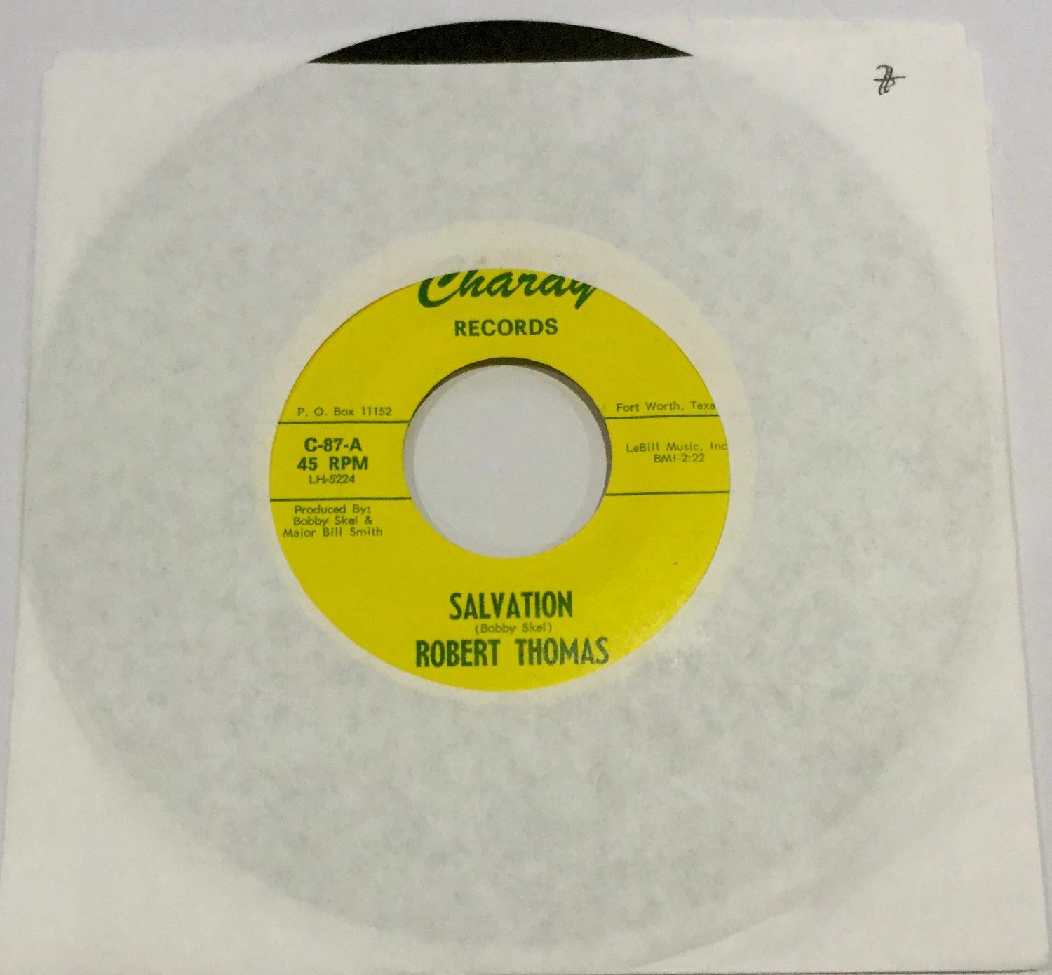 ROBERT THOMAS 7? NORTHERN SOUL SINGLE. ?Salvation/Soul Of A Man? on Charay C-87 is a banger of a - Image 2 of 2