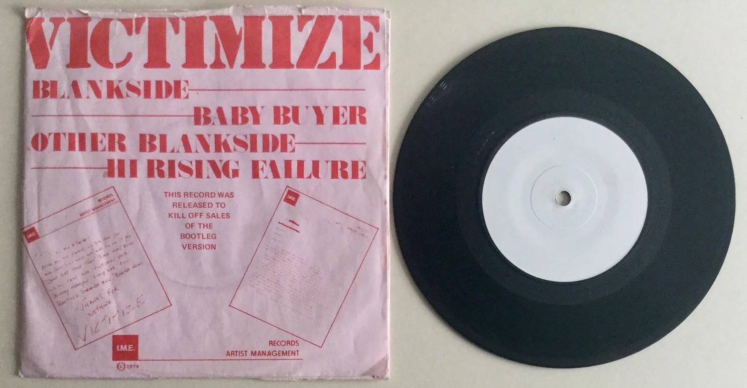 VICTIMIZE 7" PROMO SINGLE 'BABY BUYER'. An original rare first pressing punk record on the I.M.E.