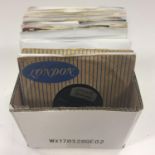 BOX OF 40 LONDON LABELED 7" VINYL SINGLES. From the 50's & 60's we have a variety of artist's to