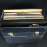 CARRY BOX OF ELVIS PRESLEY VINYL LP RECORDS. Many titles here from Elvis to include film s/