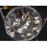 23" STEEL DRUM. Chromatic steel drum with chrome finish. (Not original stand) and comes in