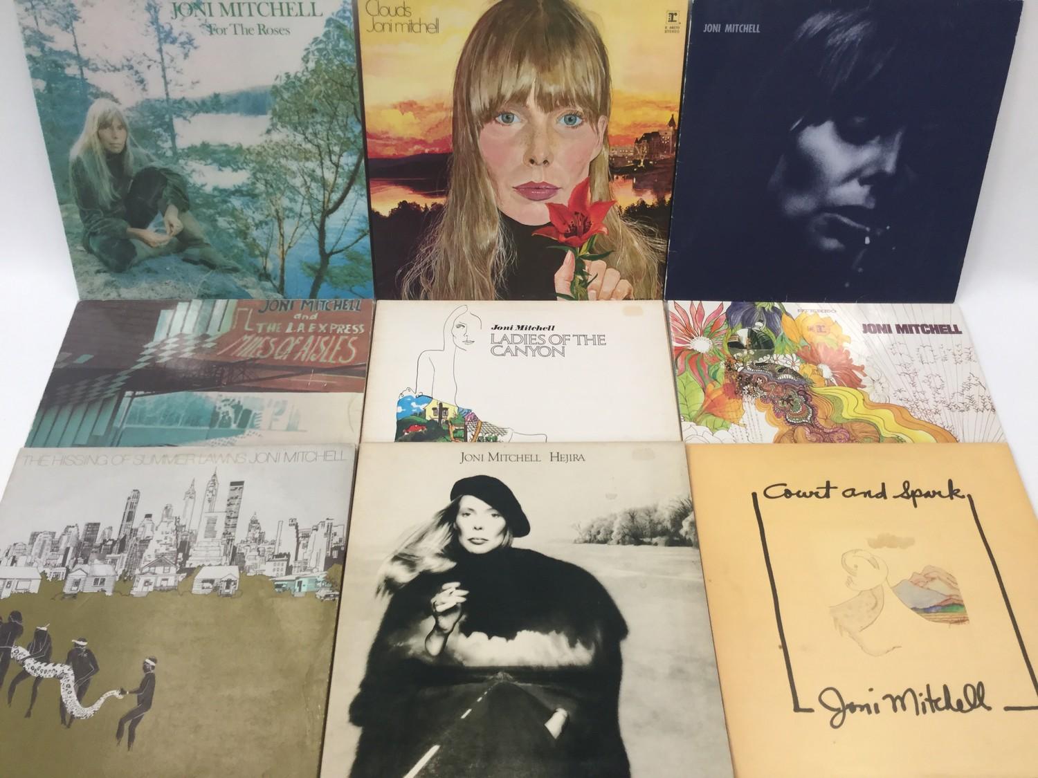 JONI MITCHELL LP VINYL RECORDS X 10. Titles here are - Joni Mitchell - For The Roses - Clouds -