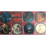 12 ROCK RELATED COLOURED / PICTURE DISC SINGLE 7" RECORDS. Artists to include - ELO - Iron
