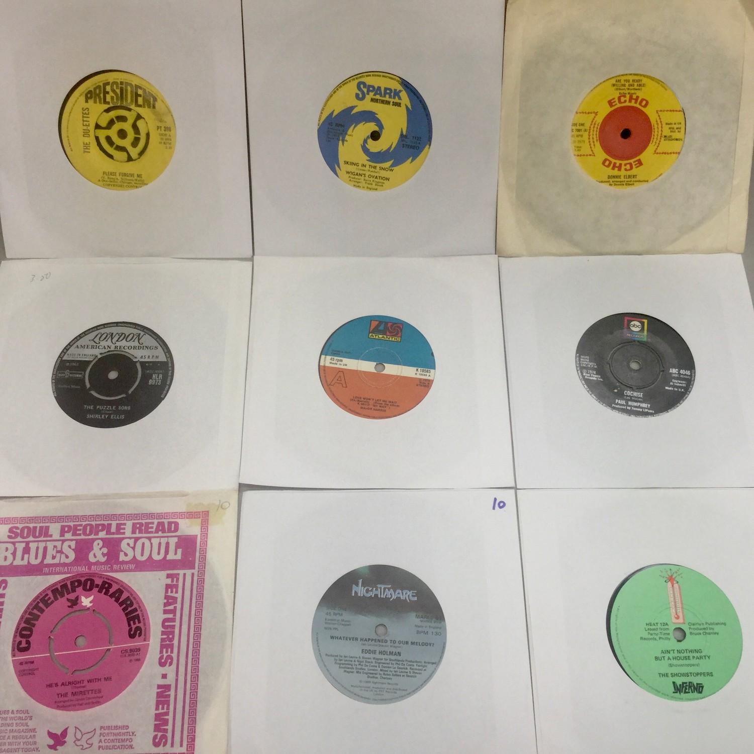 NORTHERN SOUL SINGLES. A selection of UK & USA 45rpm records to include - Eddie Holman - The Du- - Image 2 of 2