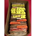 BOX OF VARIOUS HIT SINGLES AND E.P?S. Lots of top chart hits from various decades found mainly in