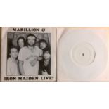 MARILLION & IRON MAIDEN LIVE 7" SINGLE. This is a rare unofficial 7" with plain white labels