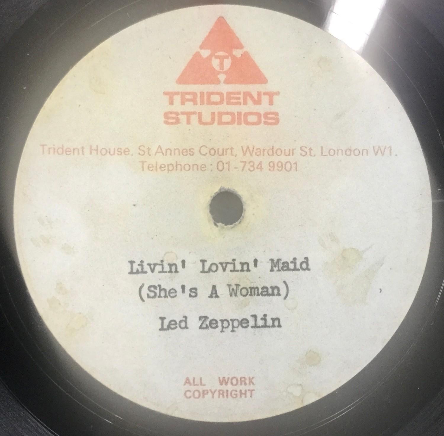 LED ZEPPELIN 7" ACETATE SINGLE. On offer here is a most desirable Led Zeppelin item to come up in