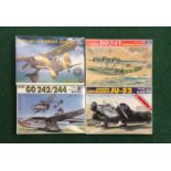 Four model kits by Italaerei to include Dornier D024T, Wstand Lysander Mark III and others. All seem