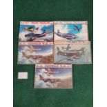 Five model kits by ESCI to include B.A. Jaguar G.R.1, AD.4W "Fleet.Eye" and others. All seem