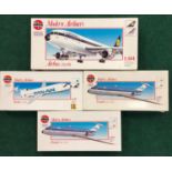 Four model kits by Airfix to include Boeing 727-200, Airbus A300B and others. All seem complete