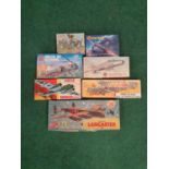 Seven model kits by Airfix to include some vintage. All seem complete but not checked.