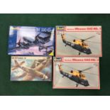 Four model kits by Revell to include North American Mustang III, 2 x Westland Wessex HAS Mk 3,