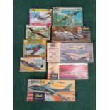 Nine model kits by Revell to include some vintage. Models include Hawker Hurricane H-616, Corsair