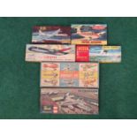 Six vintage model kits by various manufacturers to include Merit, Aurora, Airfix and others. All