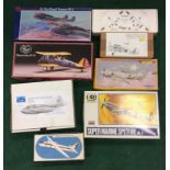 Eight model kits to include ARII, Glencoe Models, Pioneer 2 and others. All seem complete but not