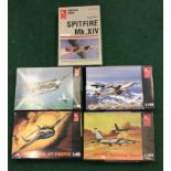 Five model kits by Hobby Craft to include Spitfire Mk.XIV, Vampire FB9 and others. All seem complete