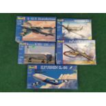 Five model kits by Revell to include Airbus A321-100, Supermarine Spitfire Mk.1 and others. All seem