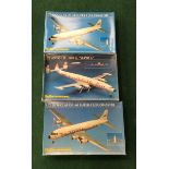 Three model kits by Heller Humbrol to include 1.72 Douglas DC-6B Super-Cloudmaster and 1.72 Lockheed