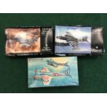 Three model kits by Classic Air Frames to include Gloster Meteor NF 11/13, E.E Canberra B.2 and