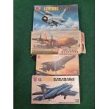 Four model kits by Airfix to include Sea Harrier FA2. All seem complete but not checked.