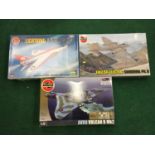 Three model kits by Airfix to include Avro Vulcan B Mk2 and others. All seem complete but not