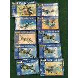 Ten Revell model kits to include Tornado F.3 ADV, F.53 Lighting "RSAF" and others. All seem complete