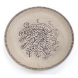 Poole Pottery Australian series 20 cent coin motif Stoneware Lyrebird pin dish.