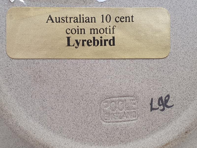 Poole Pottery Australian series 20 cent coin motif Stoneware Lyrebird pin dish. - Image 2 of 2