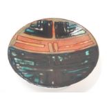 Poole Pottery Delphis 10" charger with orange peel glaze by Shirley Campbell.