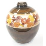 Poole Pottery large and unusual bulbous vase by Guy Sydenham & J L Wills 11" high.