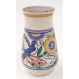 Poole Pottery shape 967 QB pattern (bluebird) vase 7.75" high.