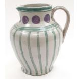 Poole Pottery Carter Stabler Adams shape B401 BQ pattern large grey semi-stoneware large jug painted