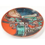 Poole Pottery shape 5 abstract Delphis Charger 14" dia.